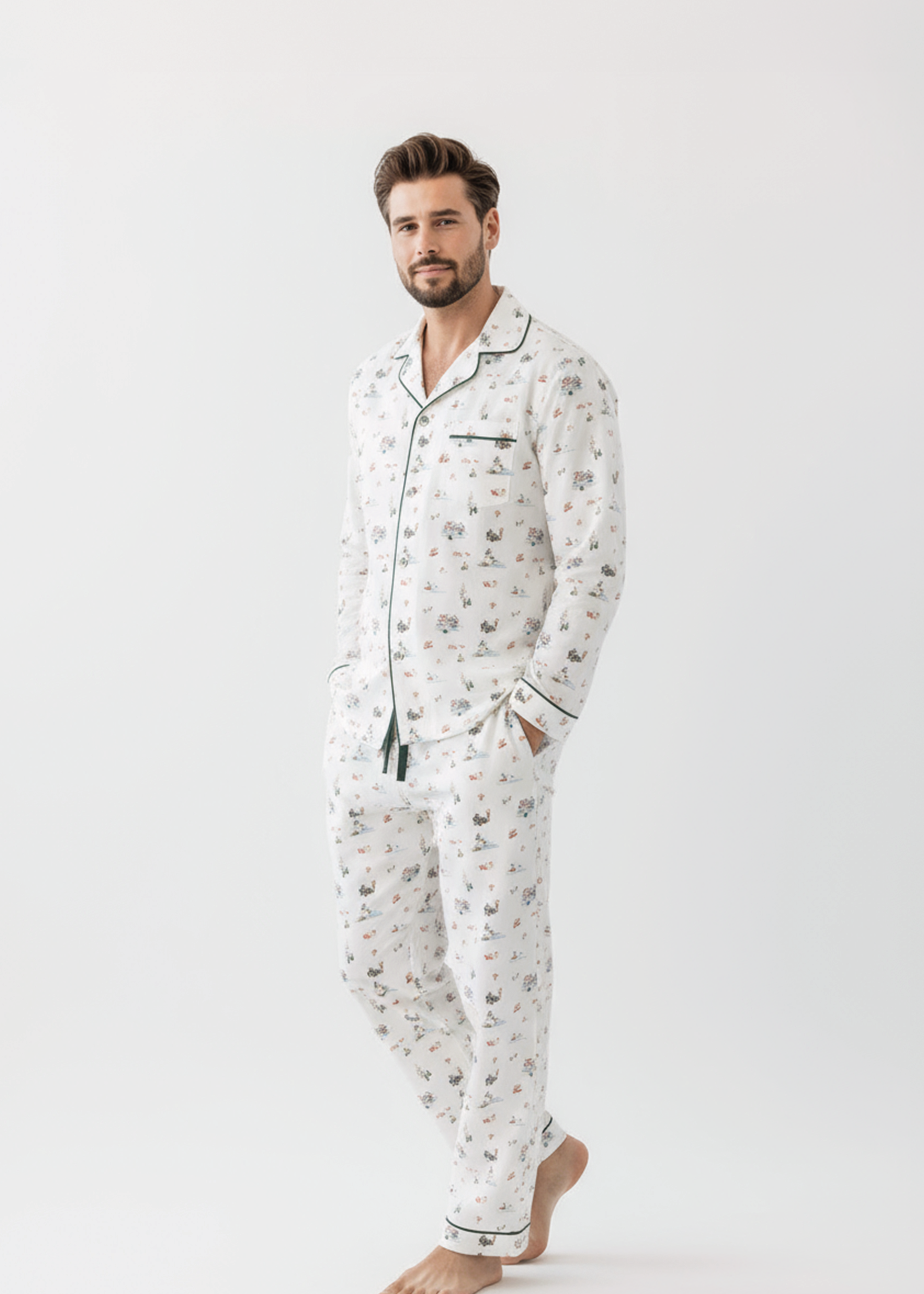 Men's Pajama Set in Coastal Christmas
