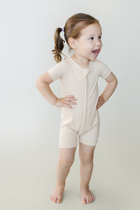 Ribbed Zip Romper