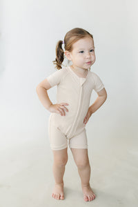 Ribbed Zip Romper