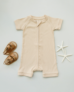 Ribbed Zip Romper