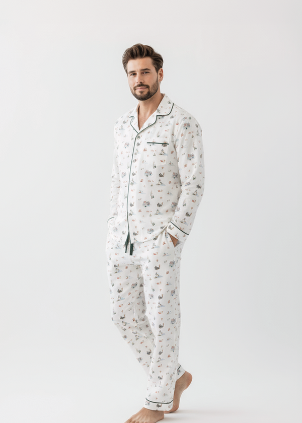 Men's Pajama Set in Coastal Christmas