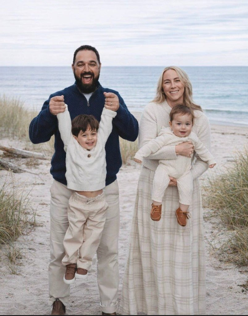 The Tiny Tuckets family on the beach
